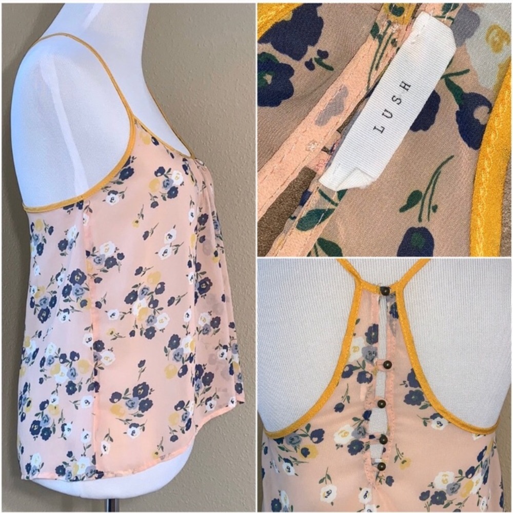 Lush Floral Dressy “Y” Back Tank Top - Picture 2 of 3
